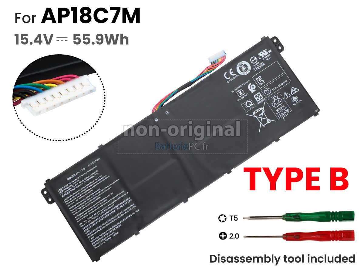 batterie pour Acer PORSCHE DESIGN BOOK RS AP714-51GT-74HW