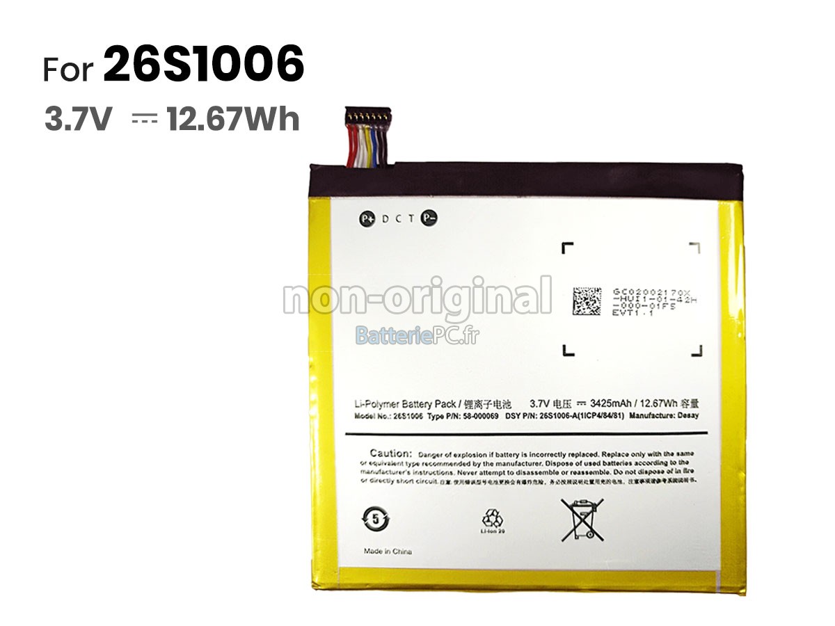 batterie pour Amazon 26S1006-S