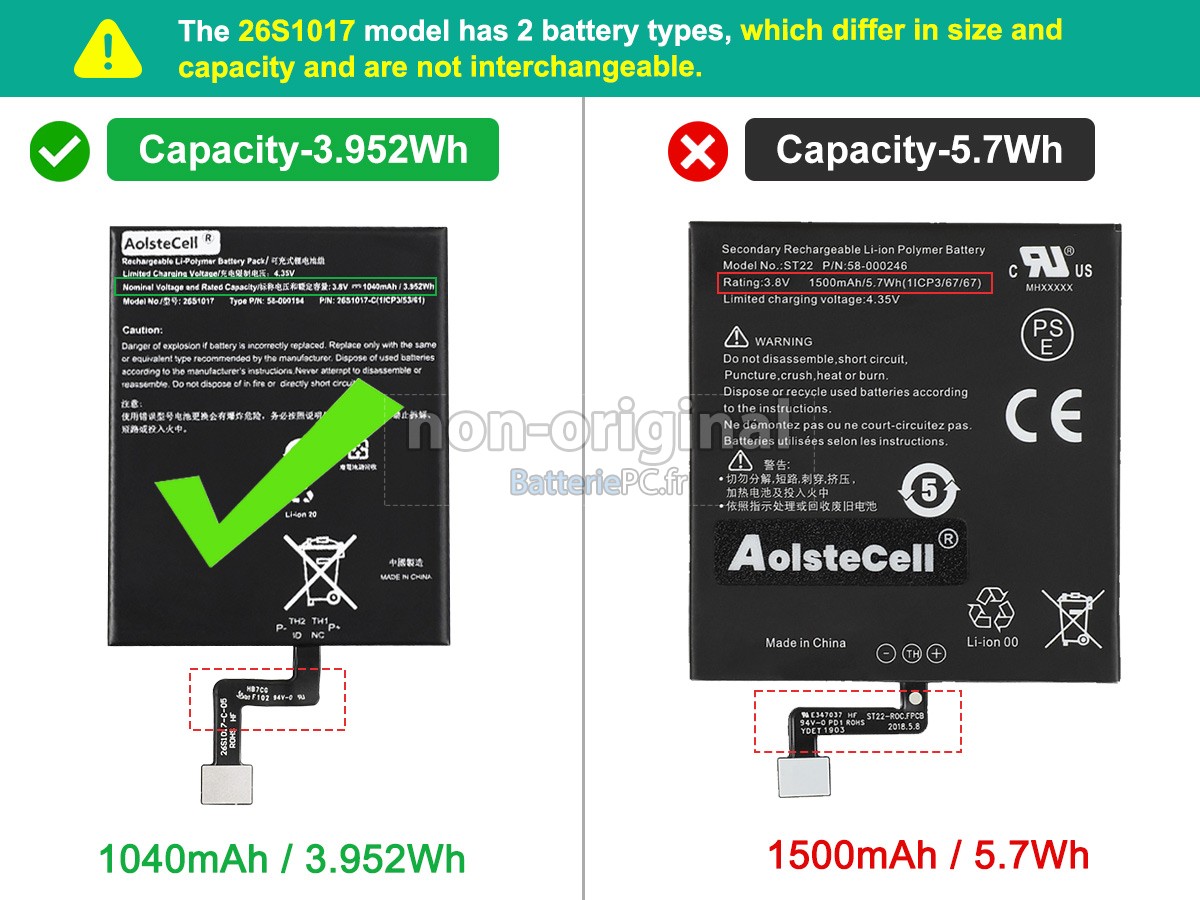 batterie pour Amazon 26S1017