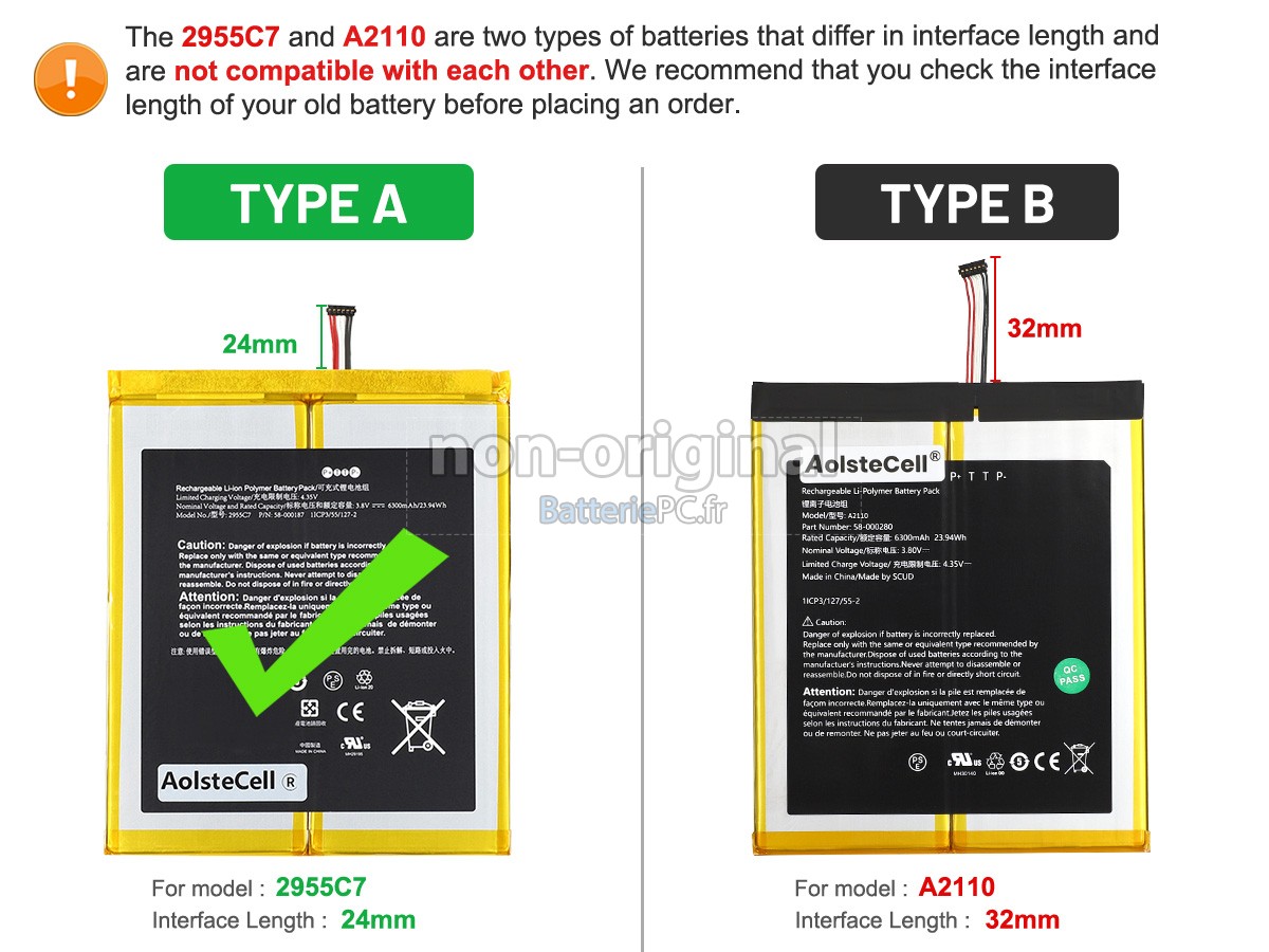 batterie pour Amazon 58-000280