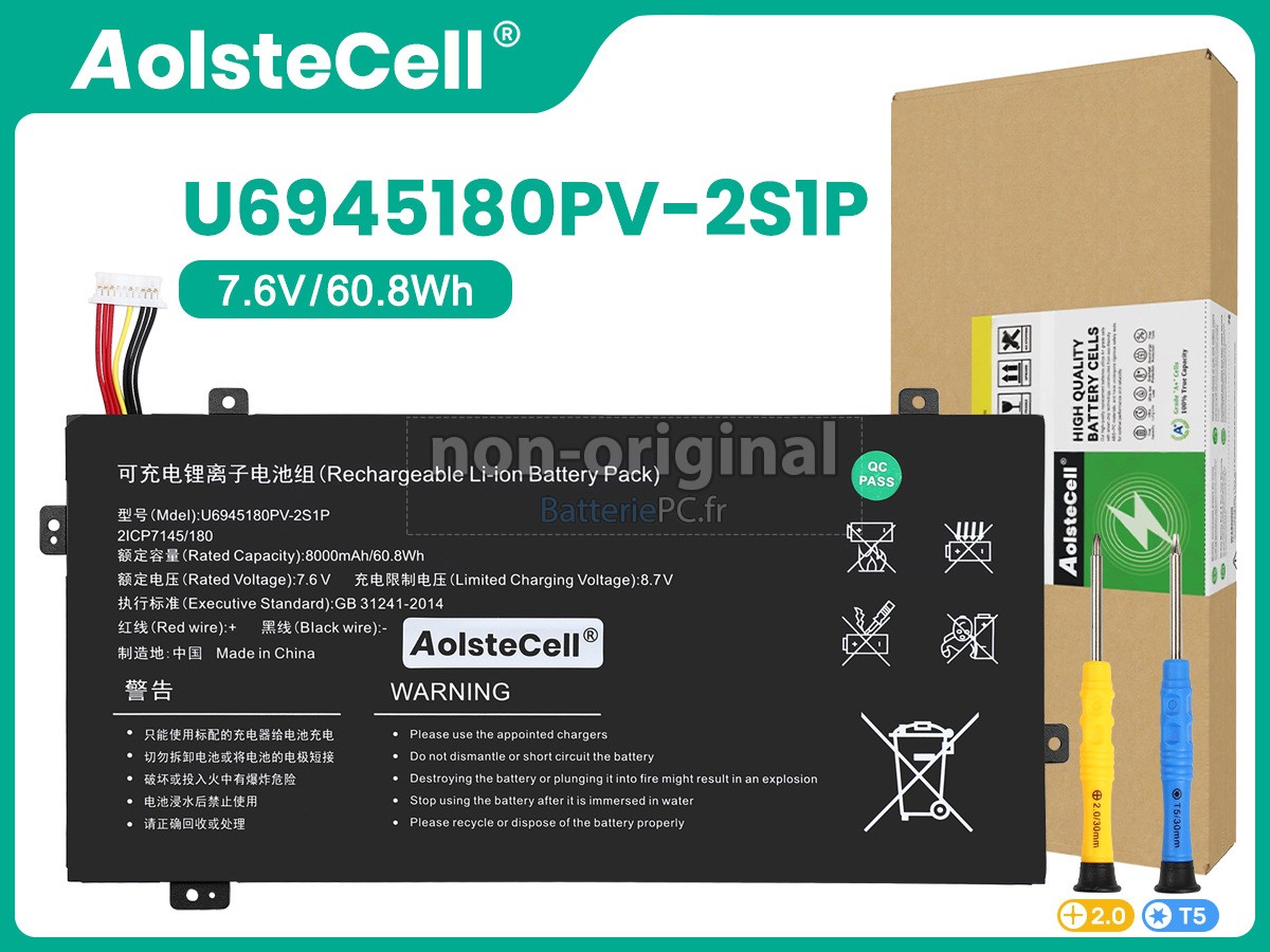 batterie pour AolsteCell U6945180PV-2S1P