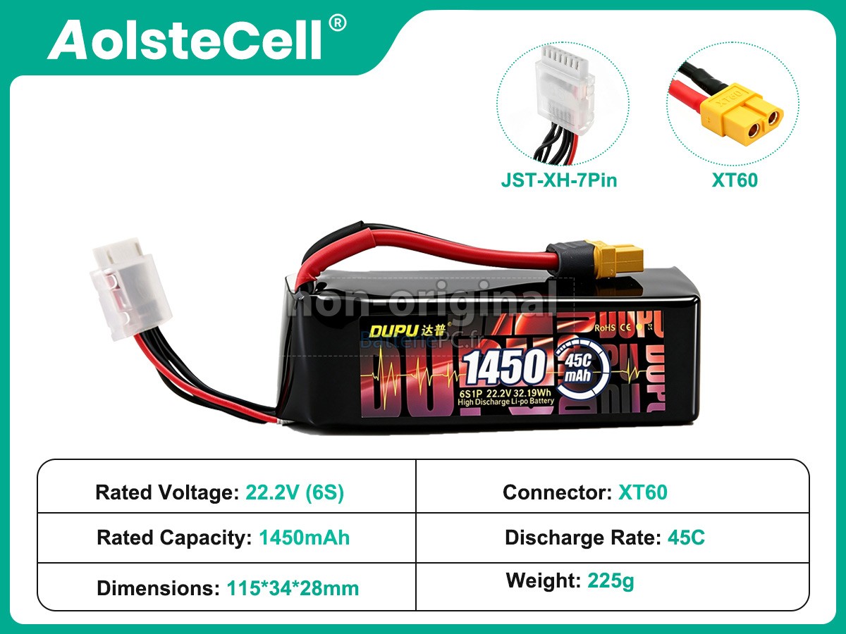 batterie pour AolsteCell 22.2V 1450MAH 45C XT60