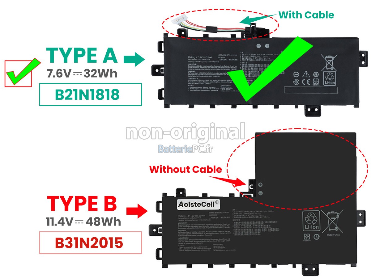 batterie pour Asus VivoBook 17 S712EA-BX177T