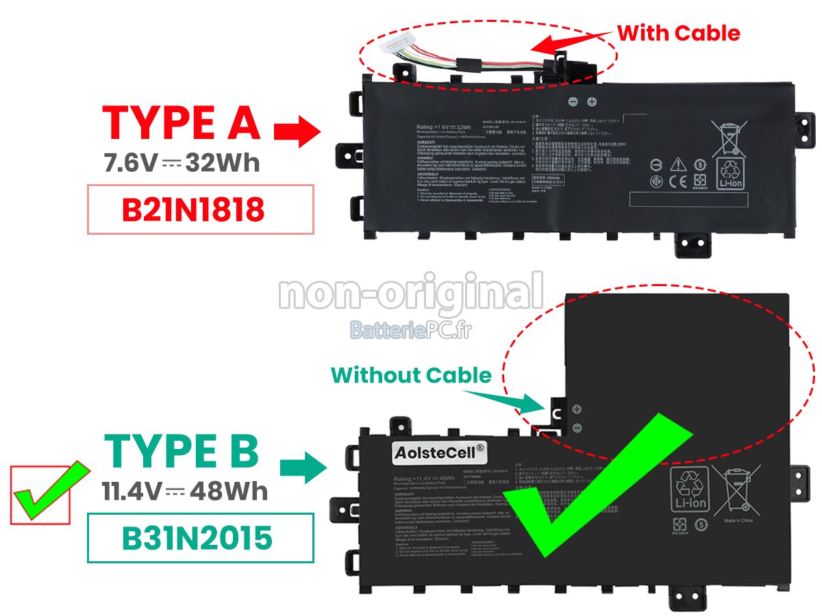 batterie pour Asus VivoBook 17 S712EA-BX177T