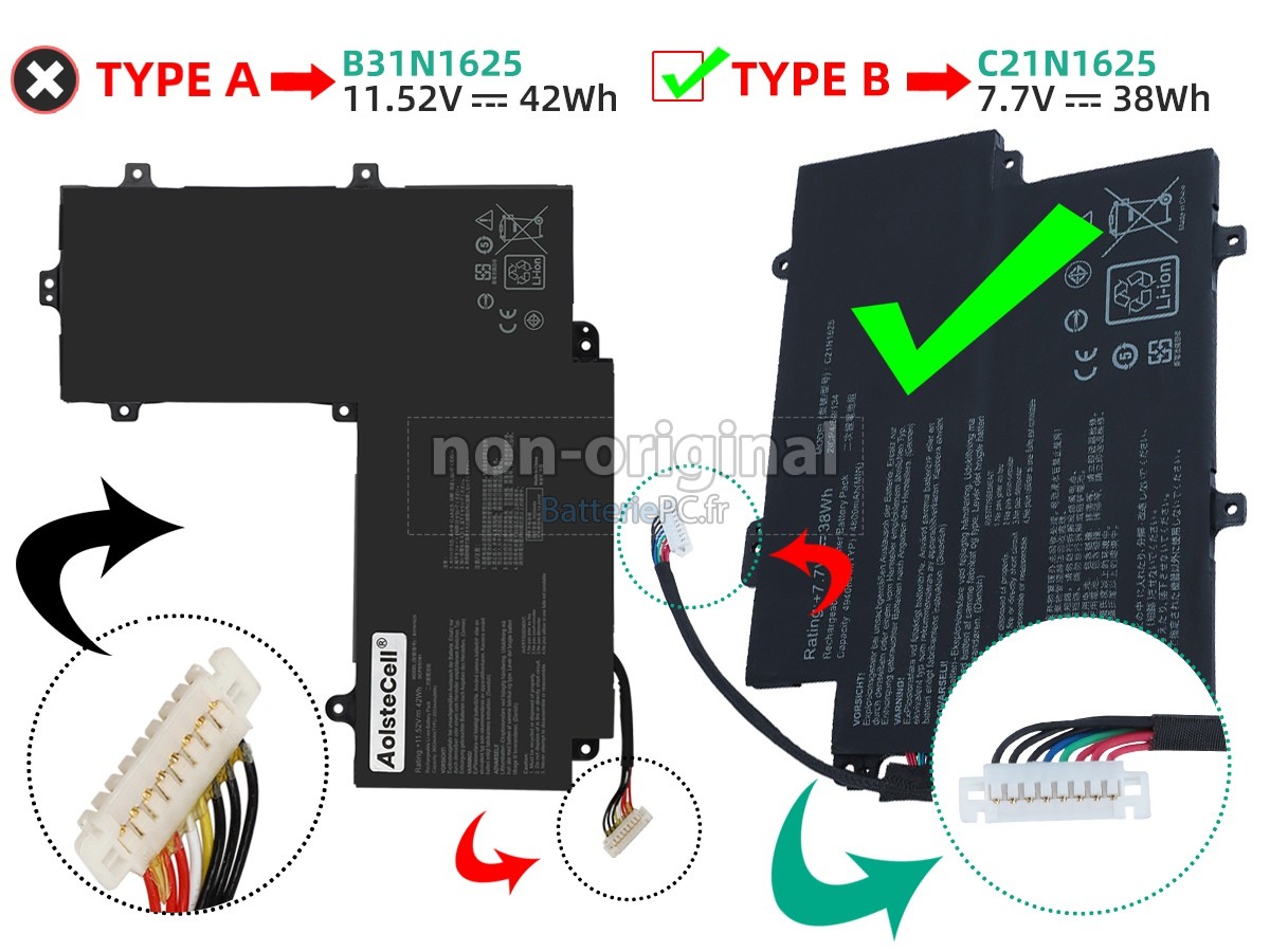 batterie pour Asus VivoBook Flip 12 TP203MAH