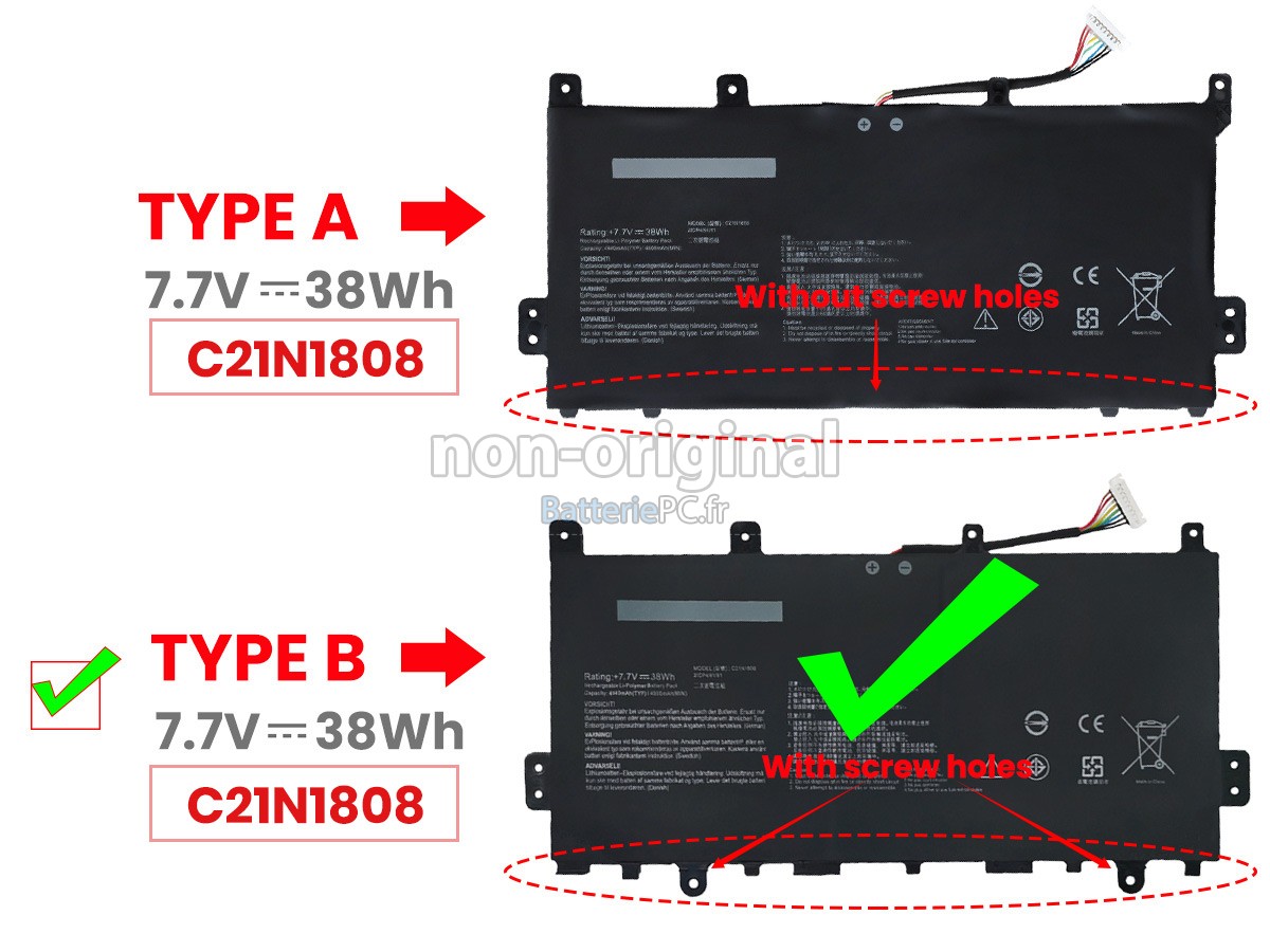 batterie pour Asus C21N1808