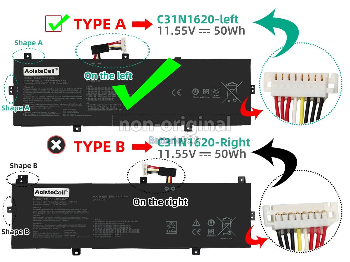 batterie pour Asus C31POJ1