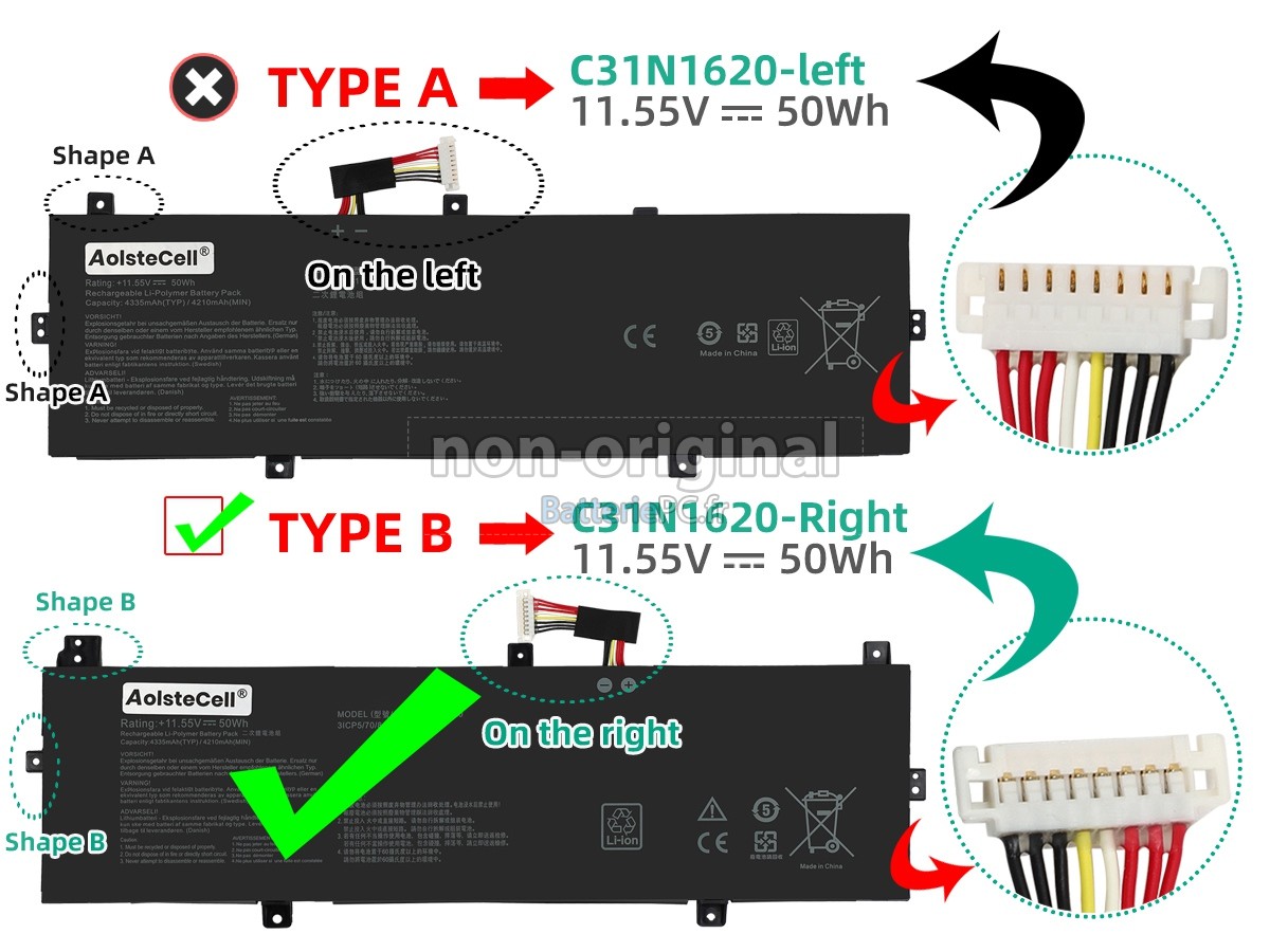batterie pour Asus C31POJ1