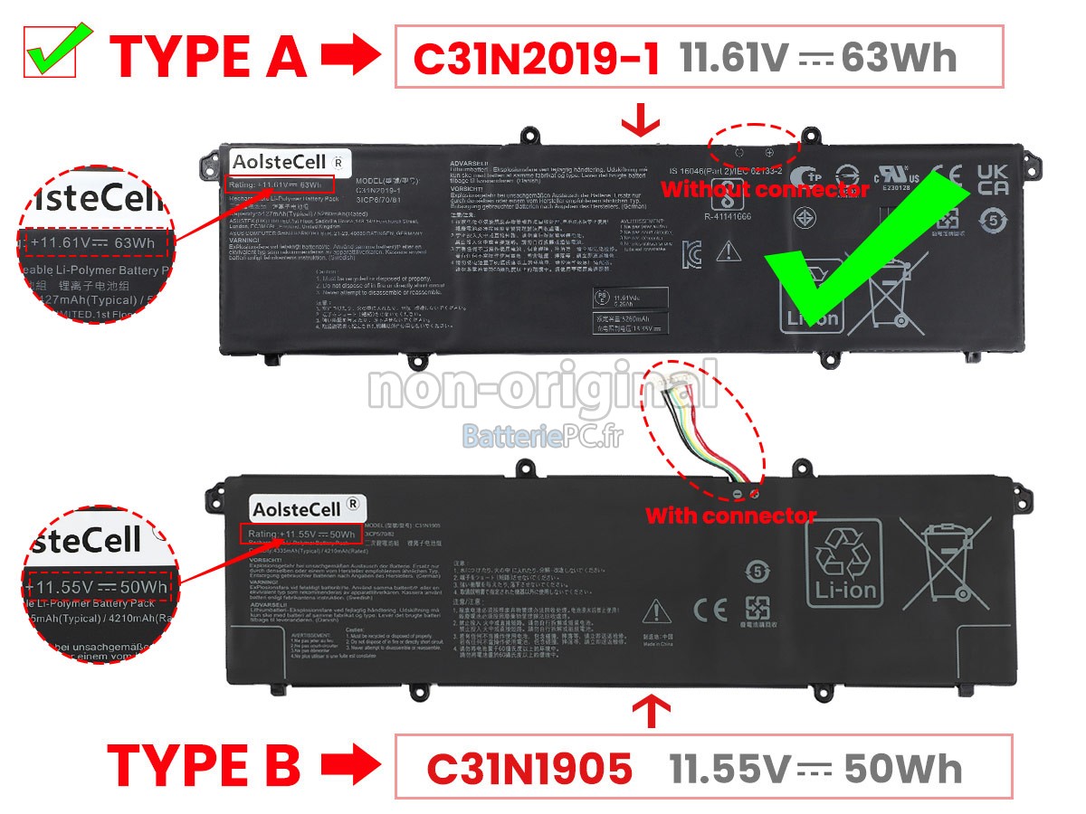 batterie pour Asus VivoBook 14X K3405ZF