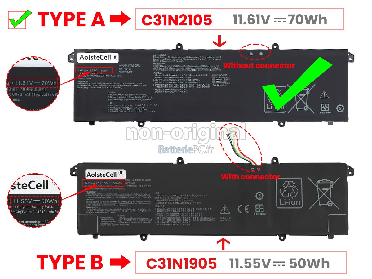 batterie pour Asus ZenBook 14 OLED UM3402YA-KM094W