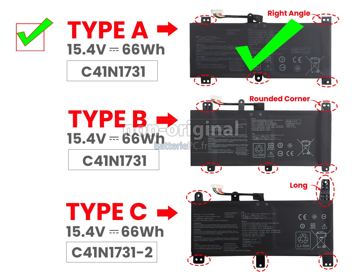 batterie pour Asus Rog STRIX GL504GM-I7G1060