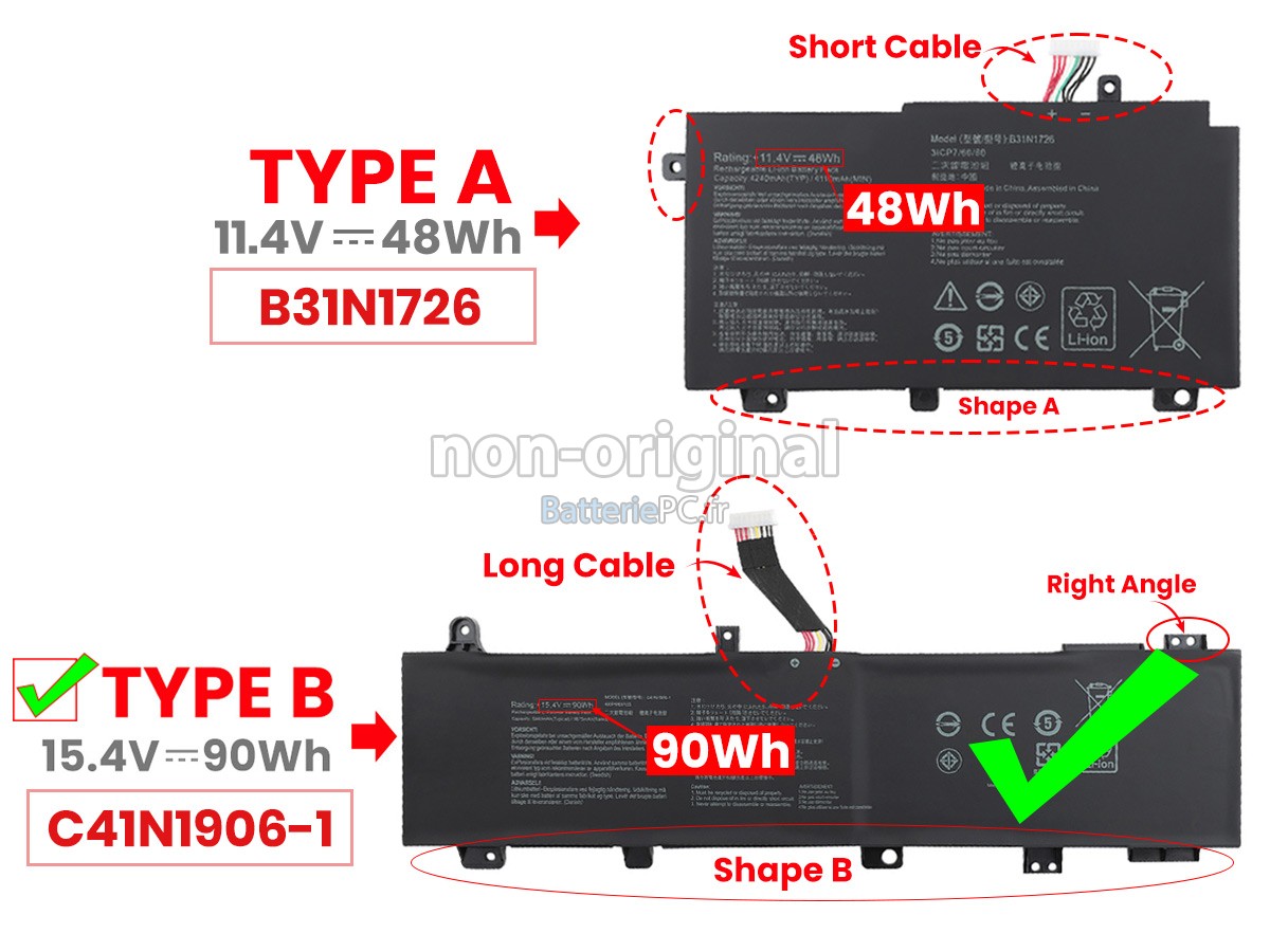 batterie pour Asus TUF GAMING A15 FA506II-BQ200T