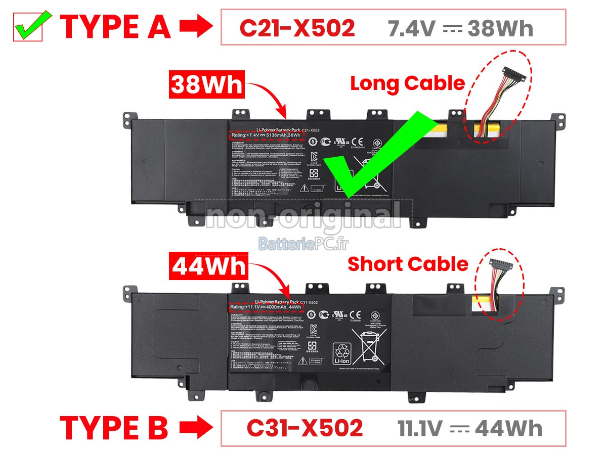 batterie pour Asus S500C