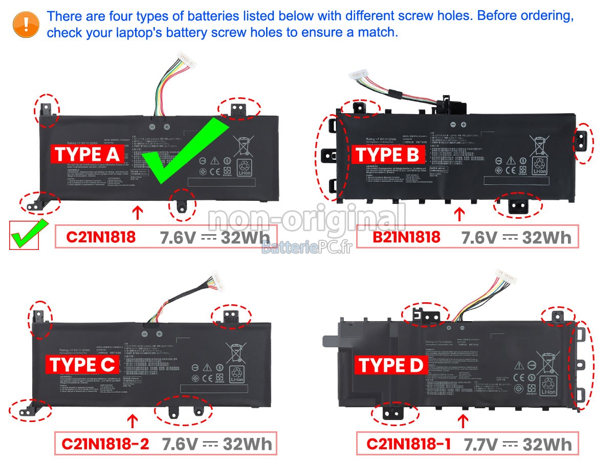 batterie pour Asus VivoBook 15 X515EA-BR1012