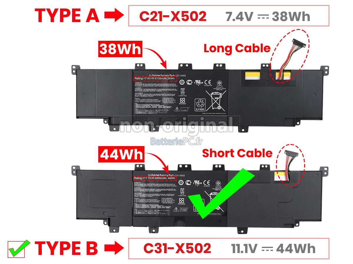 batterie pour Asus S500C