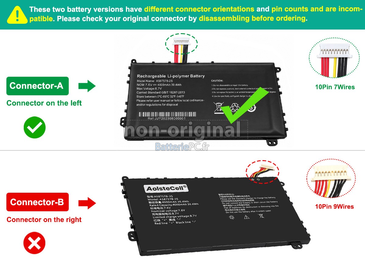 batterie pour AXIOO 587578