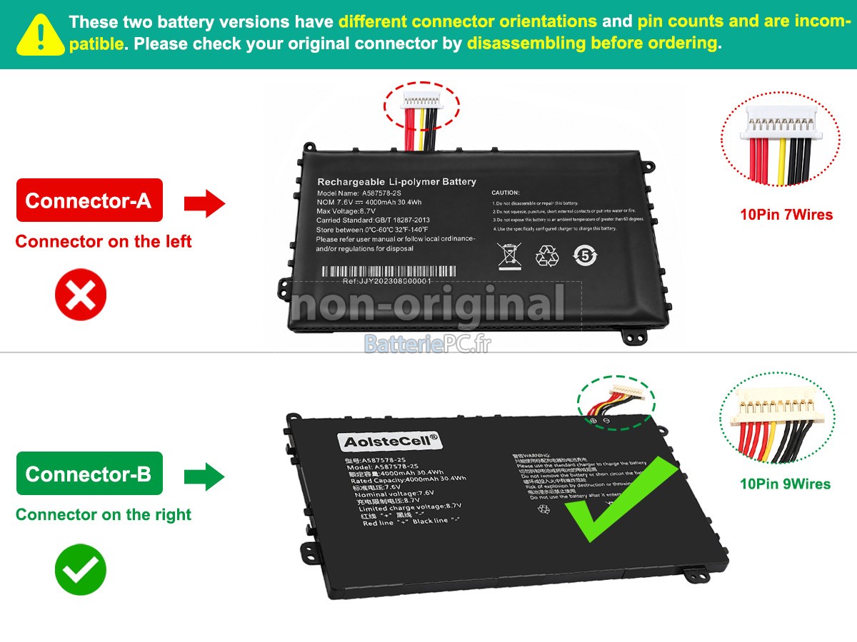 batterie pour AXIOO 587578