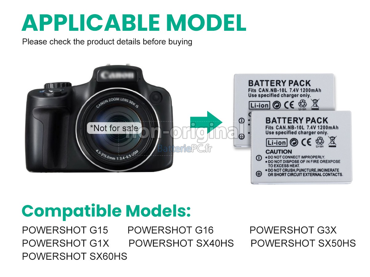 batterie pour Canon NB-10L
