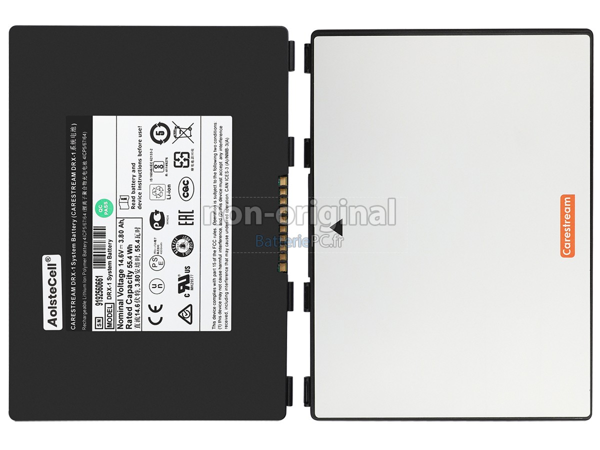 batterie pour Carestream DRX-1 SYSTEM FLAT PANEL DIGITAL IMAGER 465