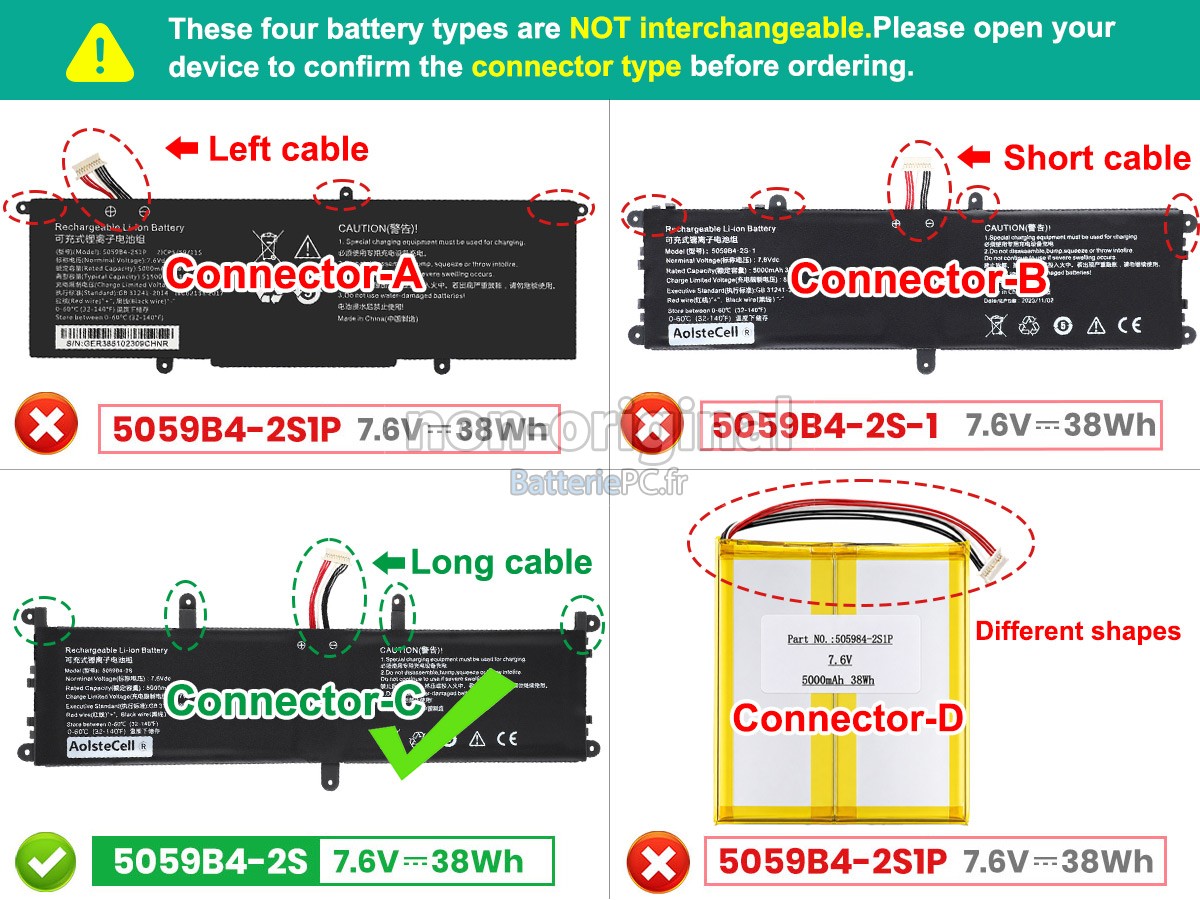 batterie pour CHUWI 5059B4-2S1P