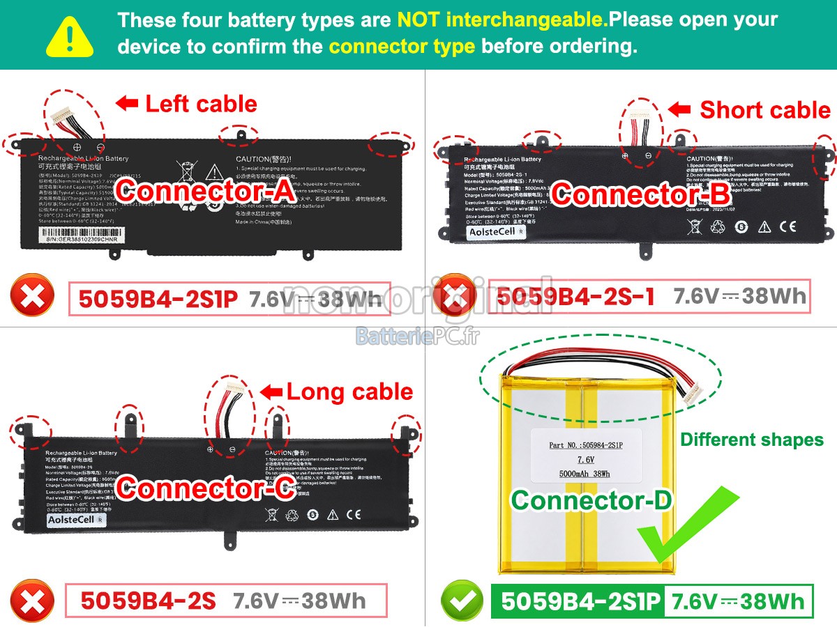 batterie pour CHUWI 5059B4-2S1P
