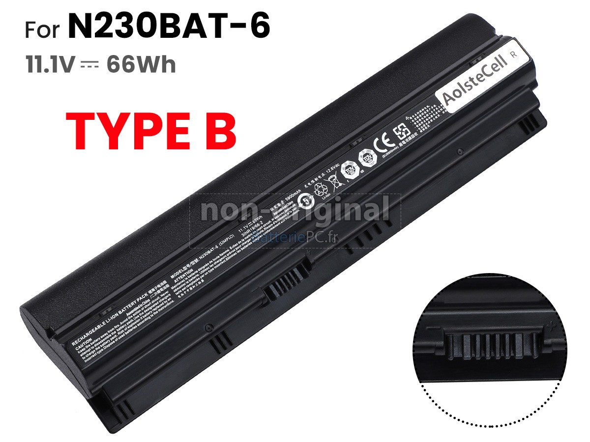 batterie pour Clevo N230WU