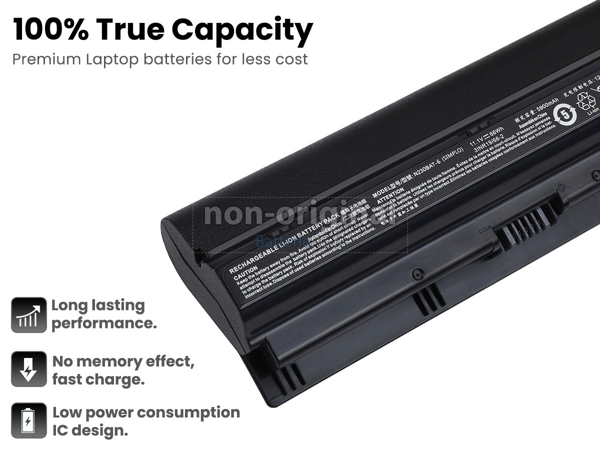 batterie pour Clevo N230WU