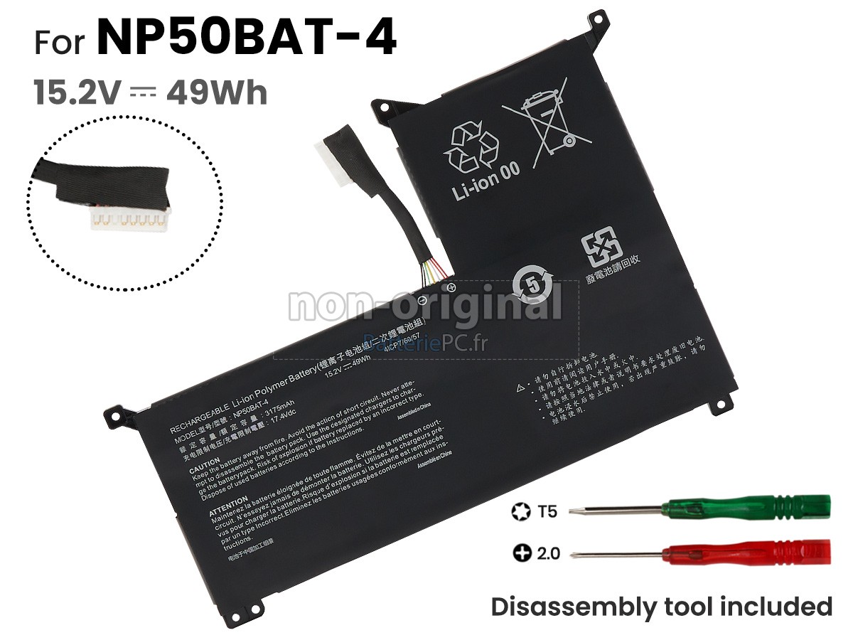 batterie pour Clevo NP50HK