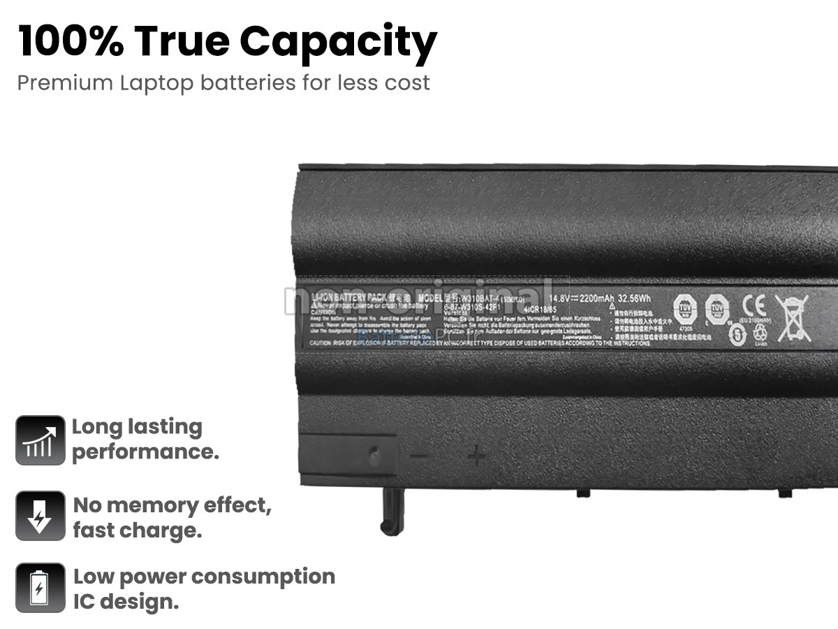 batterie pour Clevo W310BAT-4