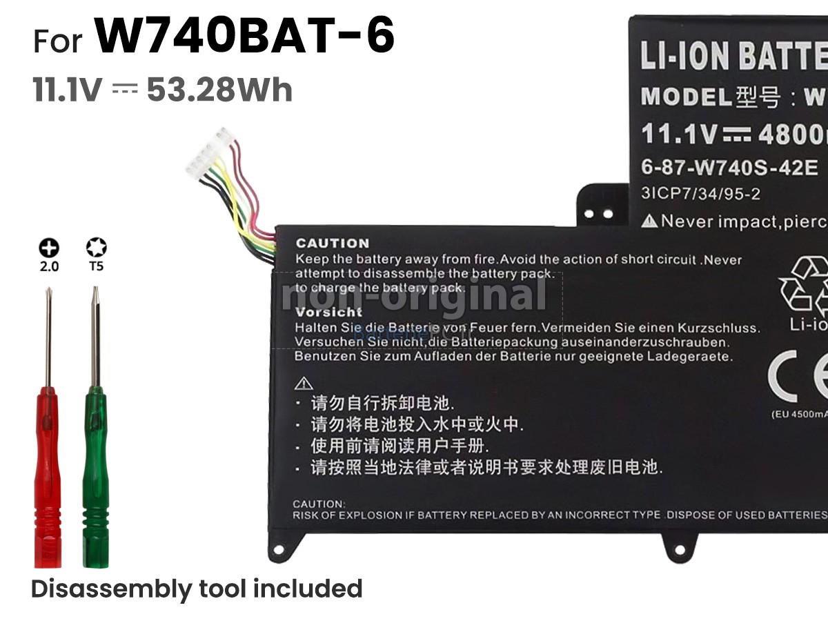 batterie pour Clevo 6-87-W740S-42E