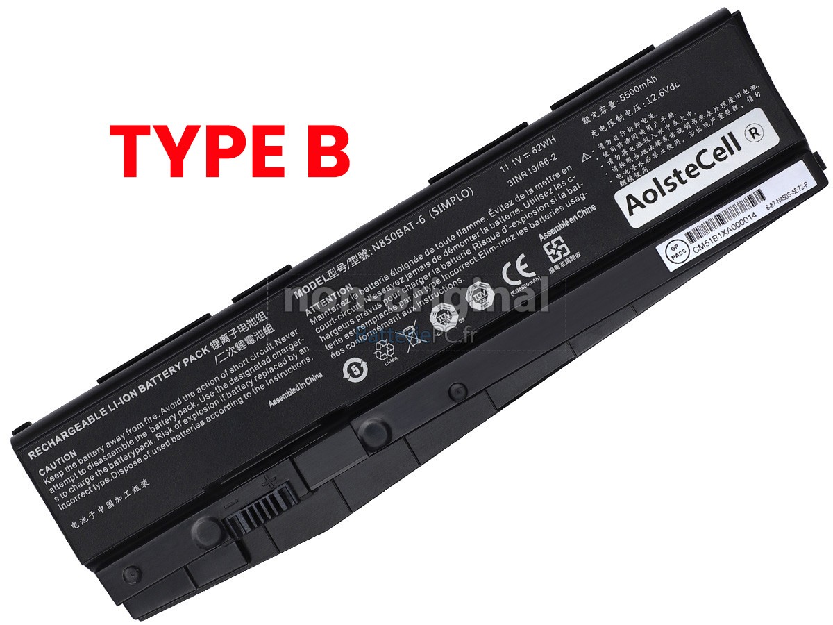 batterie pour Clevo N870HK1