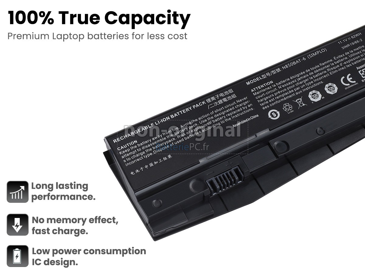 batterie pour Clevo N870HK1