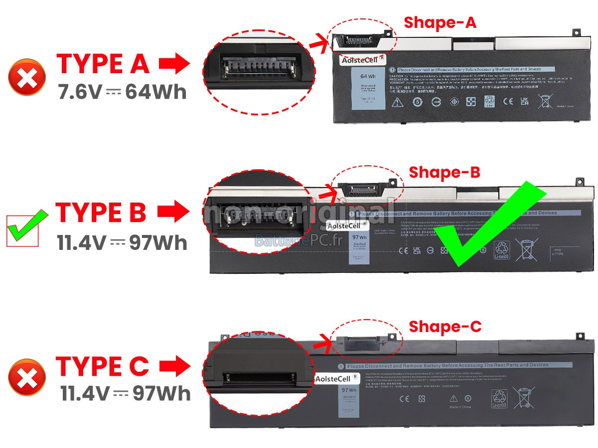 batterie pour Dell P74F001