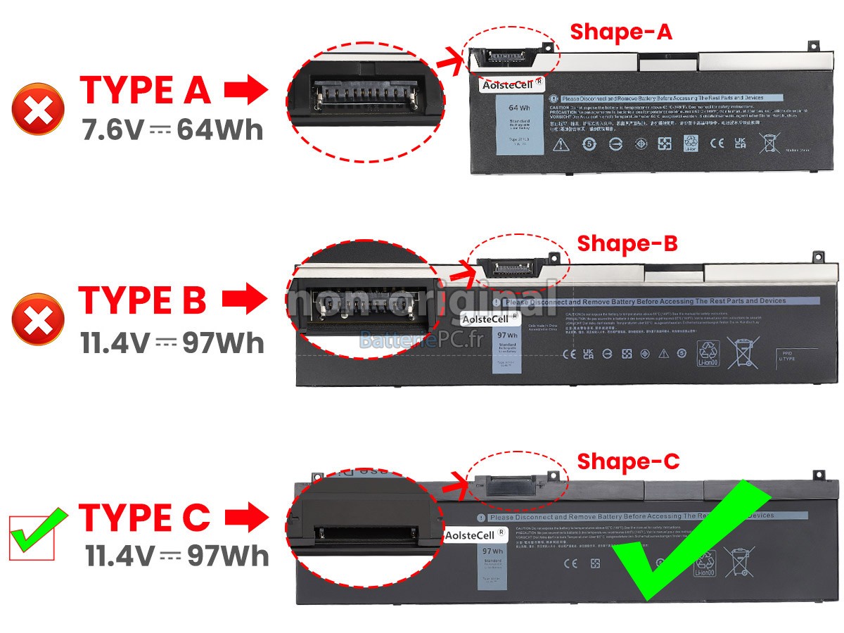 batterie pour Dell P74F001