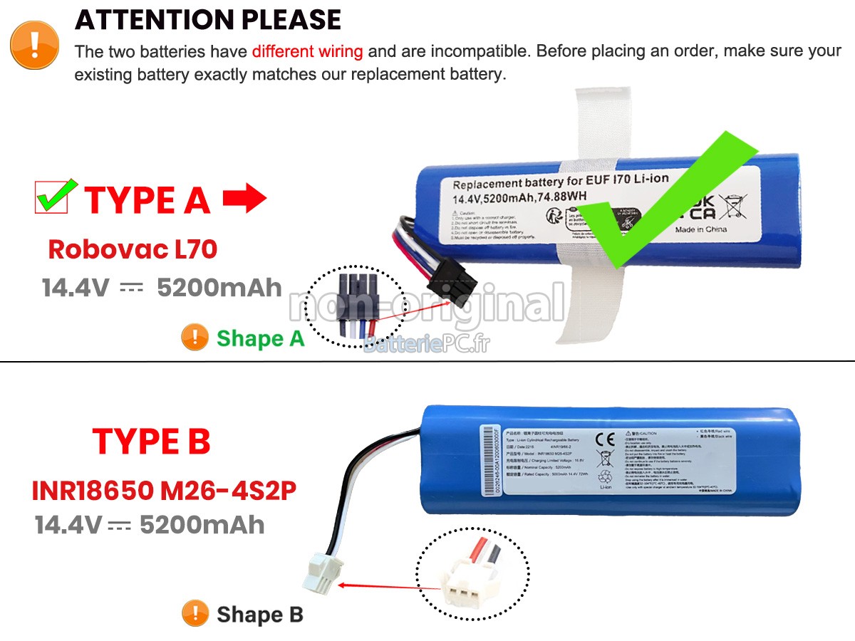 batterie pour Eufy INR18650M26-4S2P