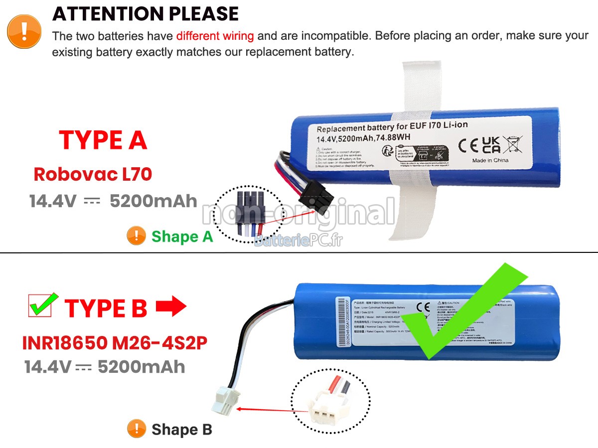 batterie pour Eufy INR18650M26-4S2P