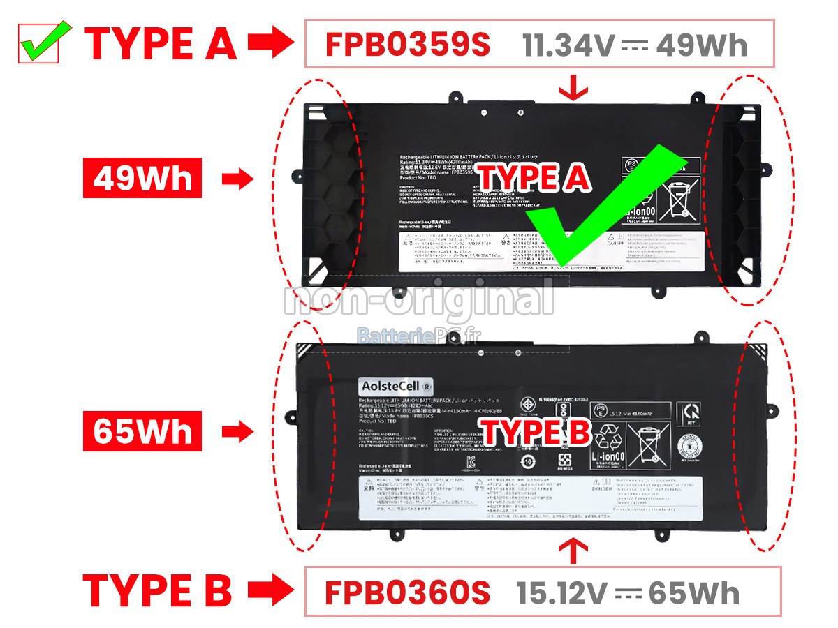 batterie pour Fujitsu FMVNBP253