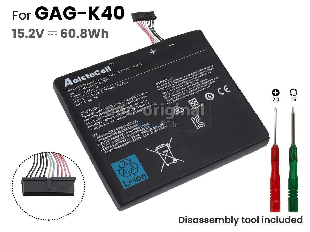 batterie pour Getac GAG-K40(4ICP4/54/88)