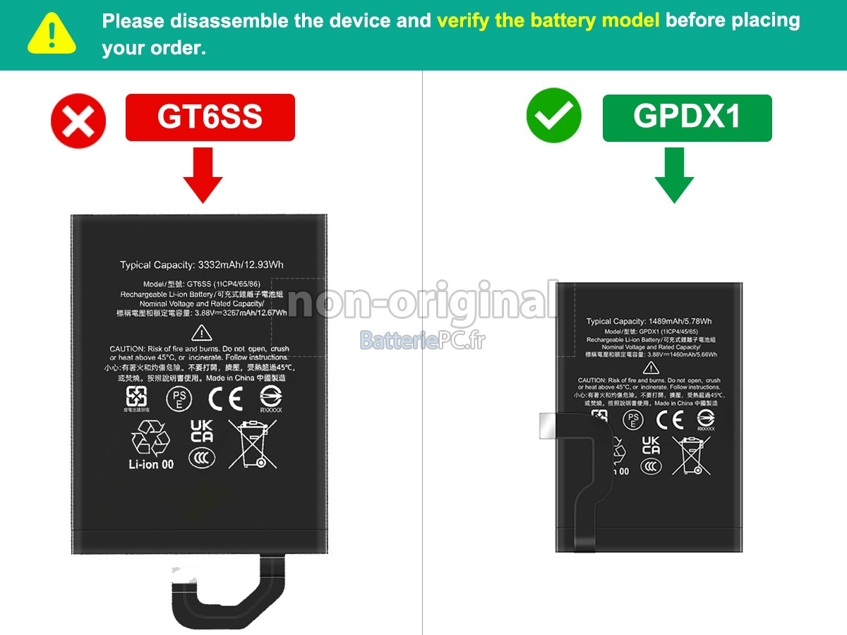 batterie pour Google PIXEL FOLD