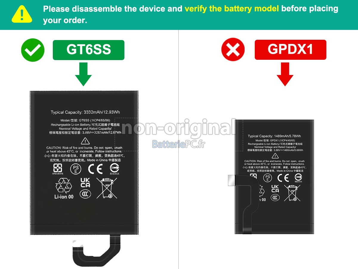 batterie pour Google PIXEL FOLD