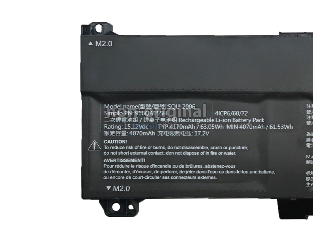 batterie pour Hasee SQU-2006(4ICP6/60/72)