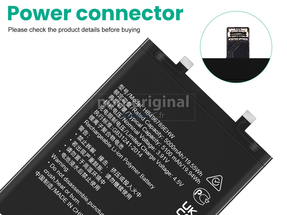 batterie pour Honor HB496789EHW