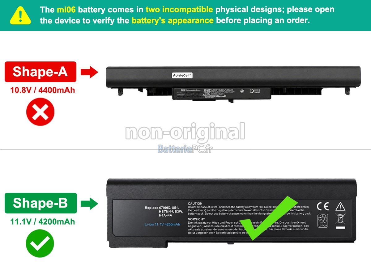 batterie pour HP MI06