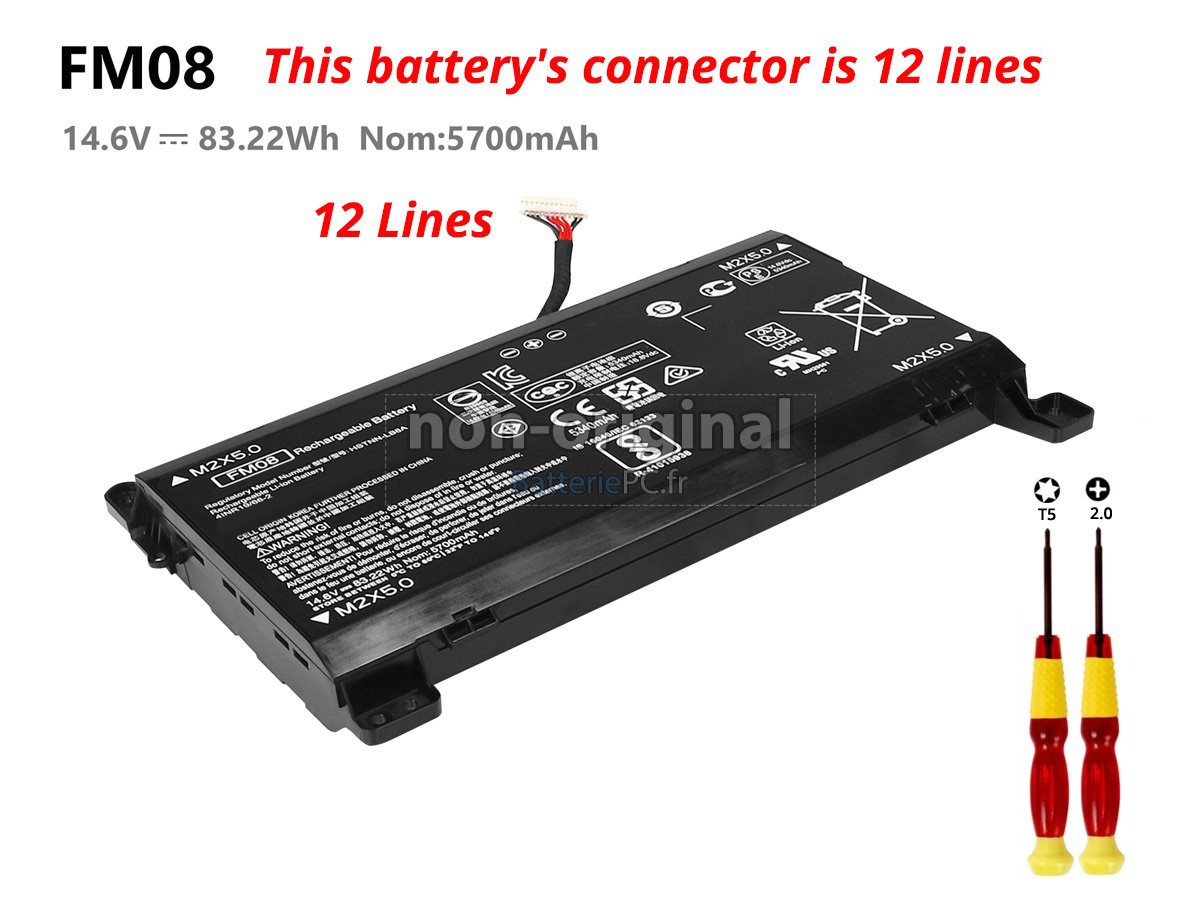8 cellules 83.22Wh batterie pour HP Omen 17-AN090NZ notebook pc