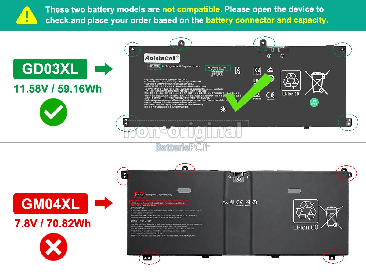 batterie pour HP OmniBook X 14-KA0010CA
