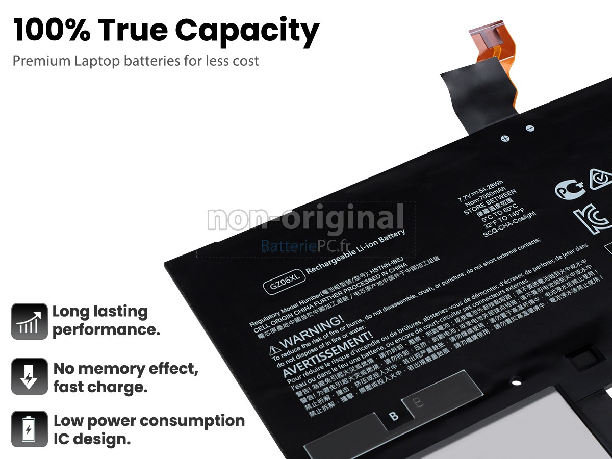 6 cellules 54.28Wh batterie pour HP Spectre Folio 13-AK1021NR notebook pc