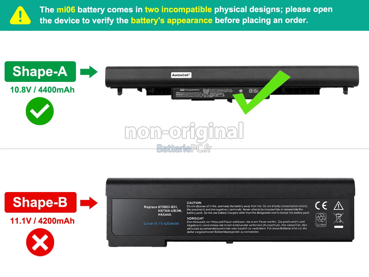 batterie pour HP MI06