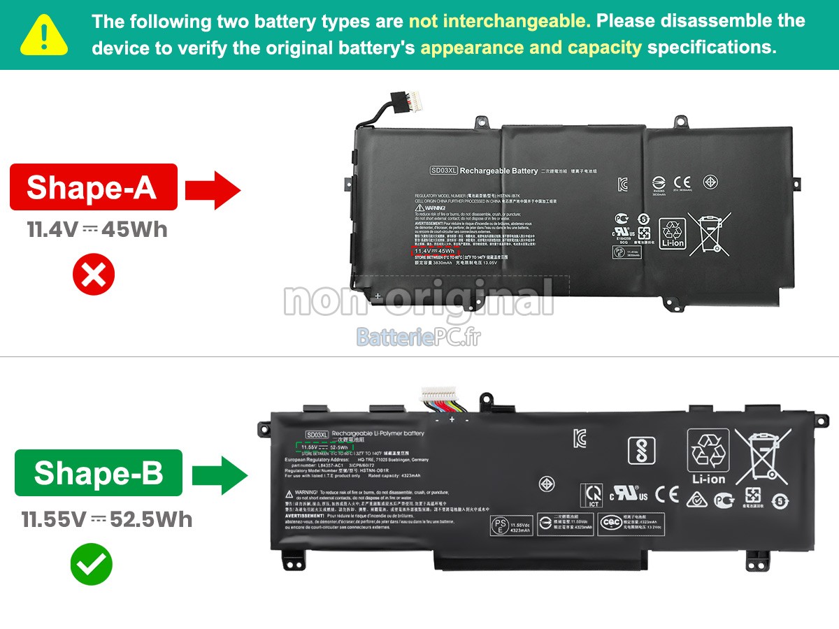 batterie pour HP SD03XL