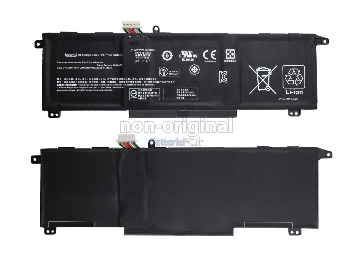 6 cellules 70.91Wh batterie pour HP L84357-AC1 notebook pc