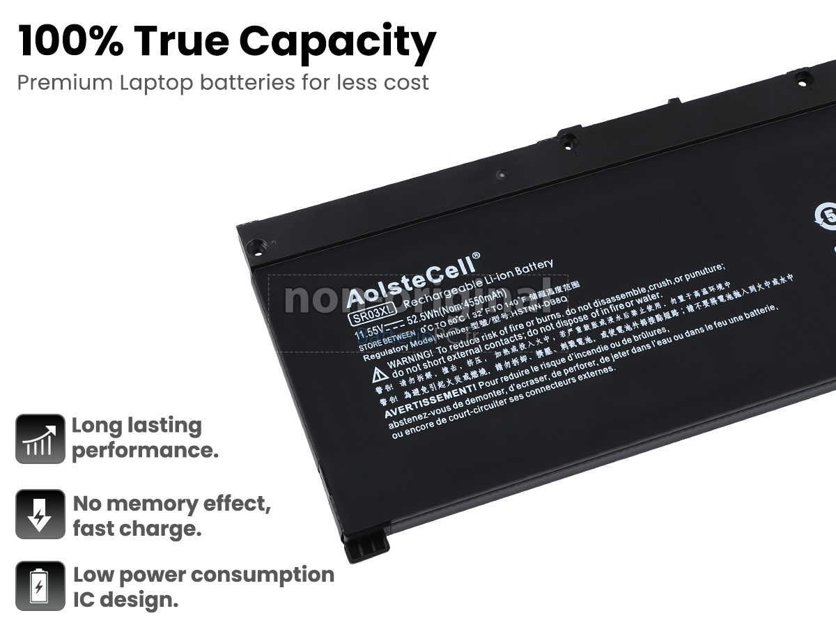 3 cellules 52.5Wh batterie pour HP Gaming Pavilion 15-CX0018NF notebook pc